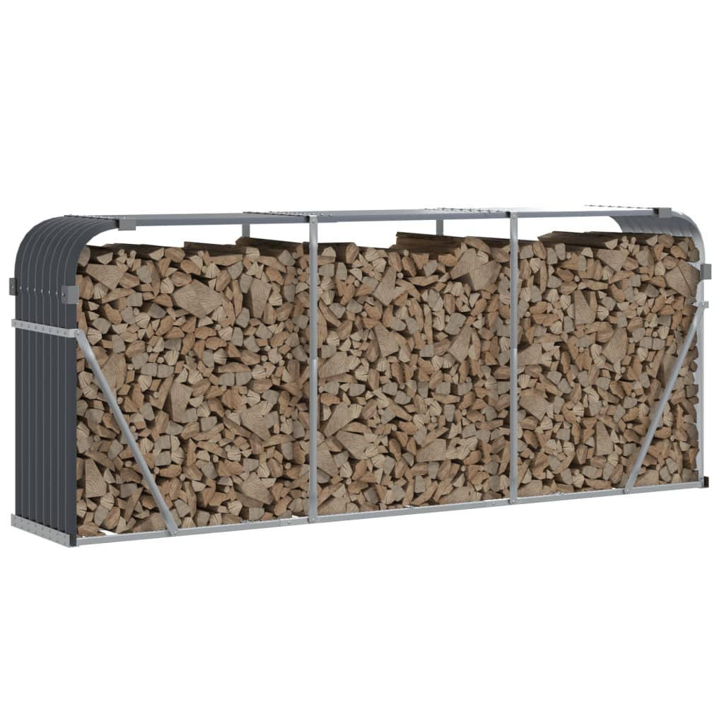 vidaXL Suport de bușteni, antracit, 234x45x100 cm, oțel galvanizat vidaXL Suport de bușteni, antracit, 234x45x100 cm, oțel galvanizat