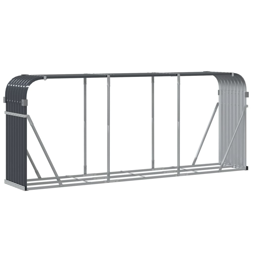 vidaXL Suport de bușteni, antracit, 234x45x100 cm, oțel galvanizat vidaXL Suport de bușteni, antracit, 234x45x100 cm, oțel galvanizat