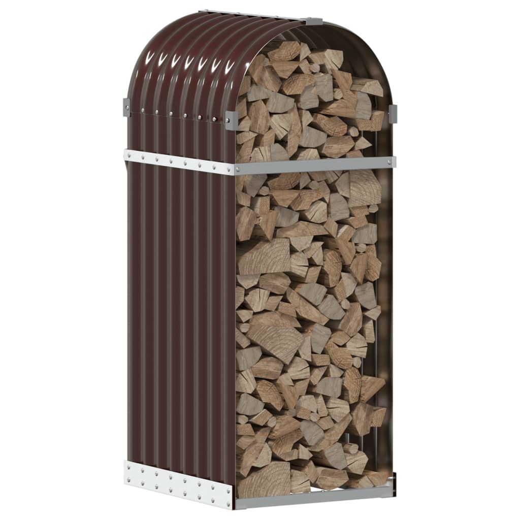 vidaXL Suport pentru bușteni, maro, 40x45x100 cm, oțel galvanizat vidaXL Suport pentru bușteni, maro, 40x45x100 cm, oțel galvanizat