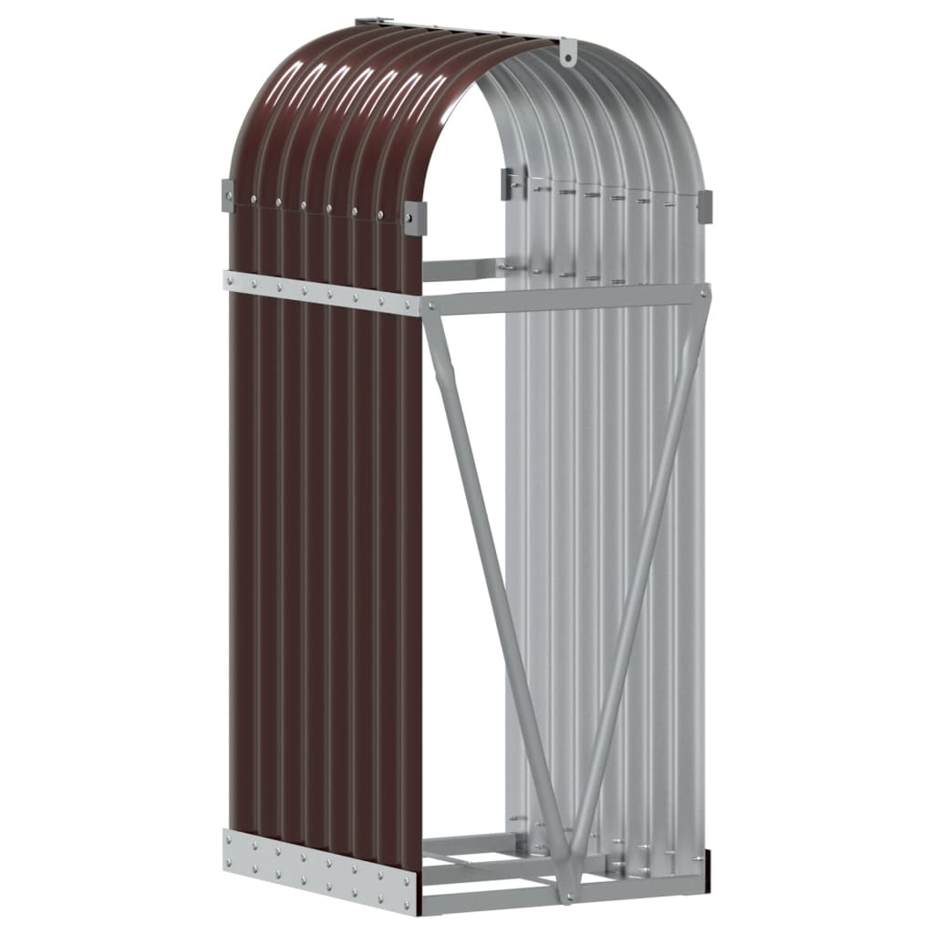 vidaXL Suport pentru bușteni, maro, 40x45x100 cm, oțel galvanizat vidaXL Suport pentru bușteni, maro, 40x45x100 cm, oțel galvanizat