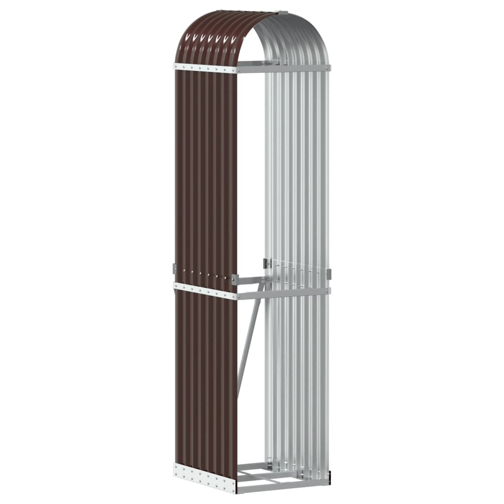 vidaXL Suport pentru bușteni, maro, 40x45x170 cm, oțel galvanizat vidaXL Suport pentru bușteni, maro, 40x45x170 cm, oțel galvanizat