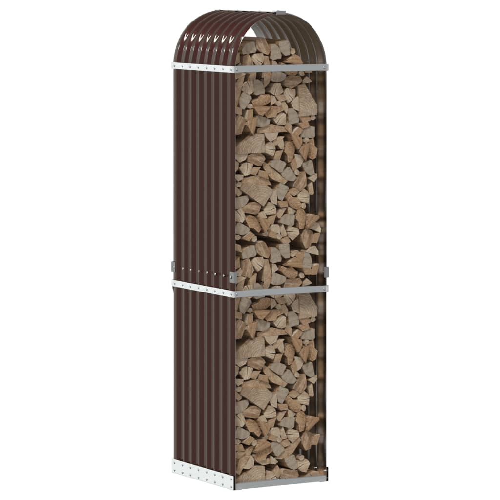 vidaXL Suport pentru bușteni, maro, 40x45x170 cm, oțel galvanizat vidaXL Suport pentru bușteni, maro, 40x45x170 cm, oțel galvanizat