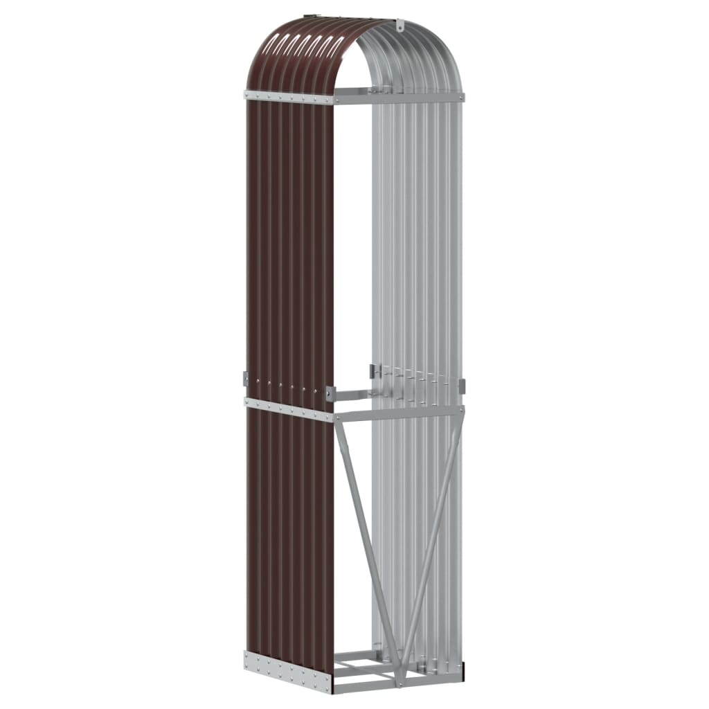 vidaXL Suport pentru bușteni, maro, 40x45x170 cm, oțel galvanizat vidaXL Suport pentru bușteni, maro, 40x45x170 cm, oțel galvanizat