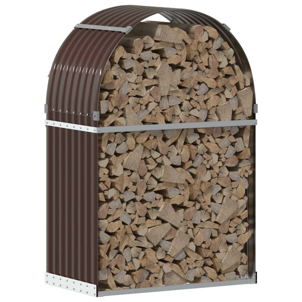 vidaXL Suport pentru bușteni, maro, 80x45x120 cm, oțel galvanizat