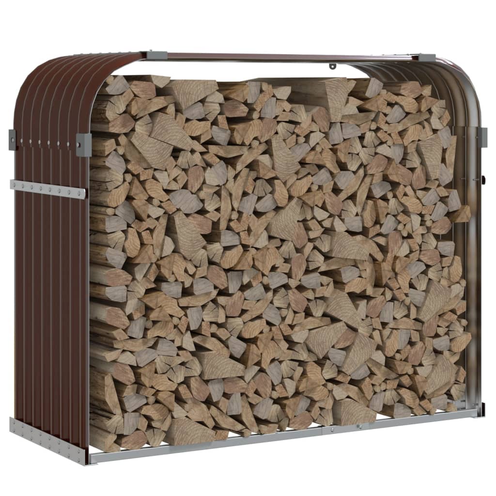 vidaXL Suport pentru bușteni, maro, 120x45x100 cm, oțel galvanizat vidaXL Suport pentru bușteni, maro, 120x45x100 cm, oțel galvanizat