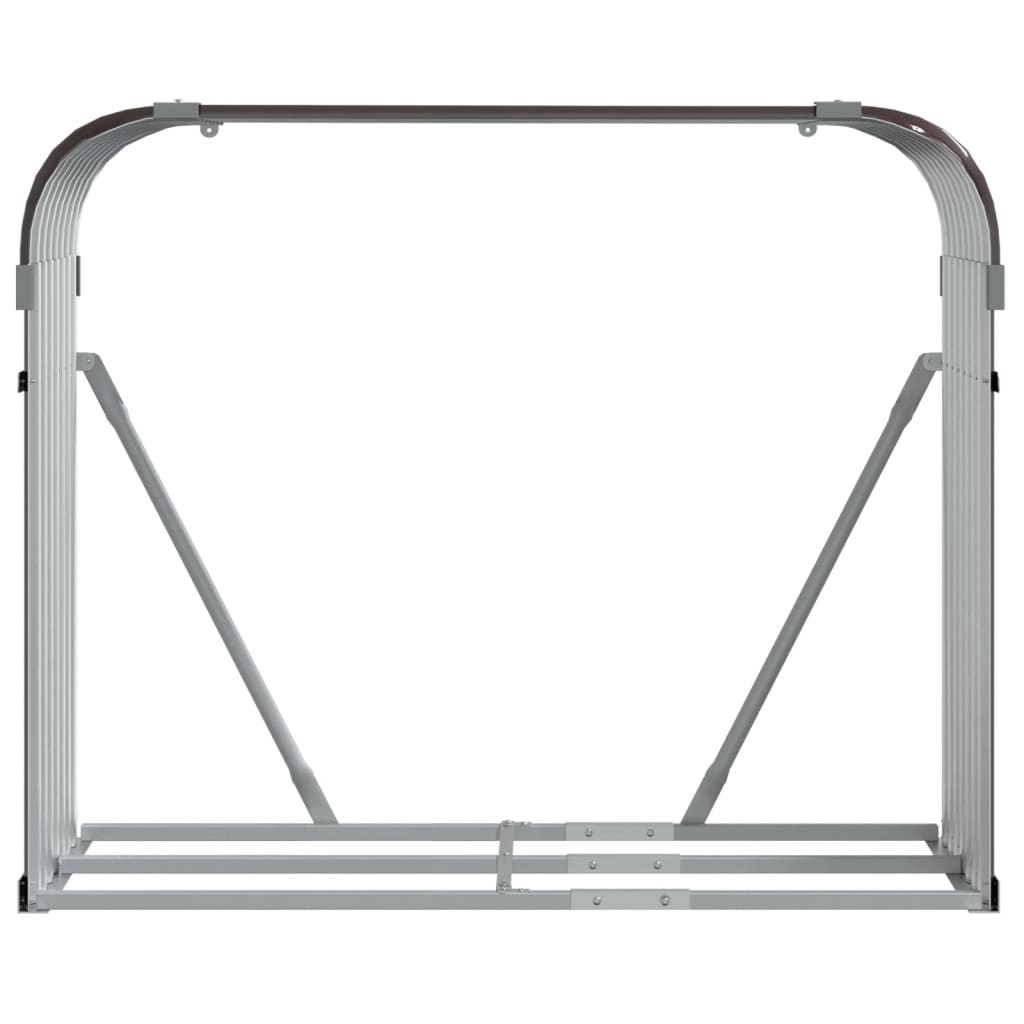 vidaXL Suport pentru bușteni, maro, 120x45x100 cm, oțel galvanizat vidaXL Suport pentru bușteni, maro, 120x45x100 cm, oțel galvanizat