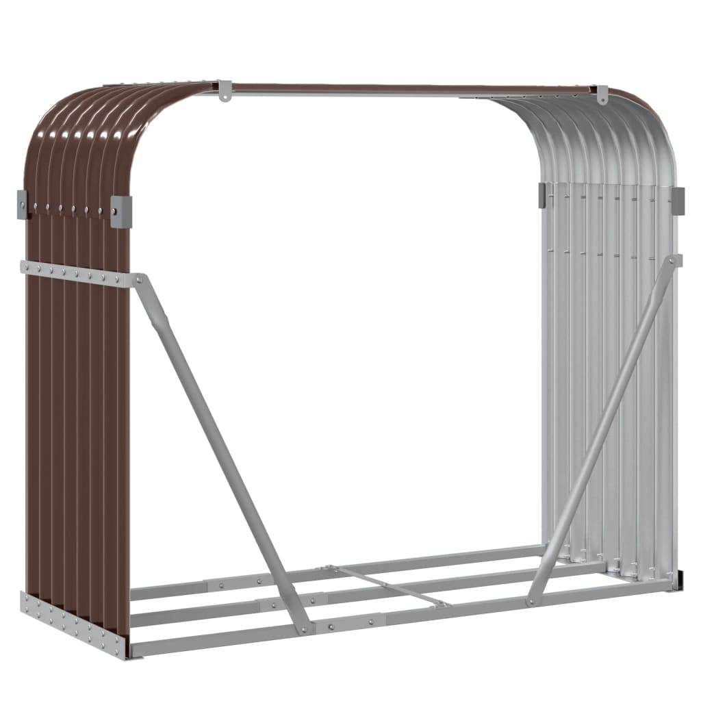 vidaXL Suport pentru bușteni, maro, 120x45x100 cm, oțel galvanizat vidaXL Suport pentru bușteni, maro, 120x45x100 cm, oțel galvanizat