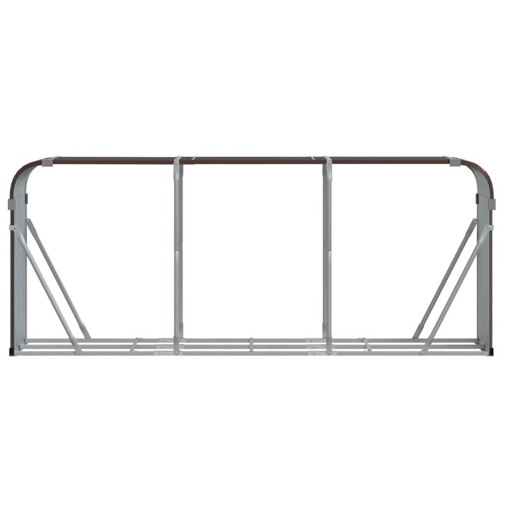 vidaXL Suport pentru bușteni, maro, 234x45x100 cm, oțel galvanizat vidaXL Suport pentru bușteni, maro, 234x45x100 cm, oțel galvanizat