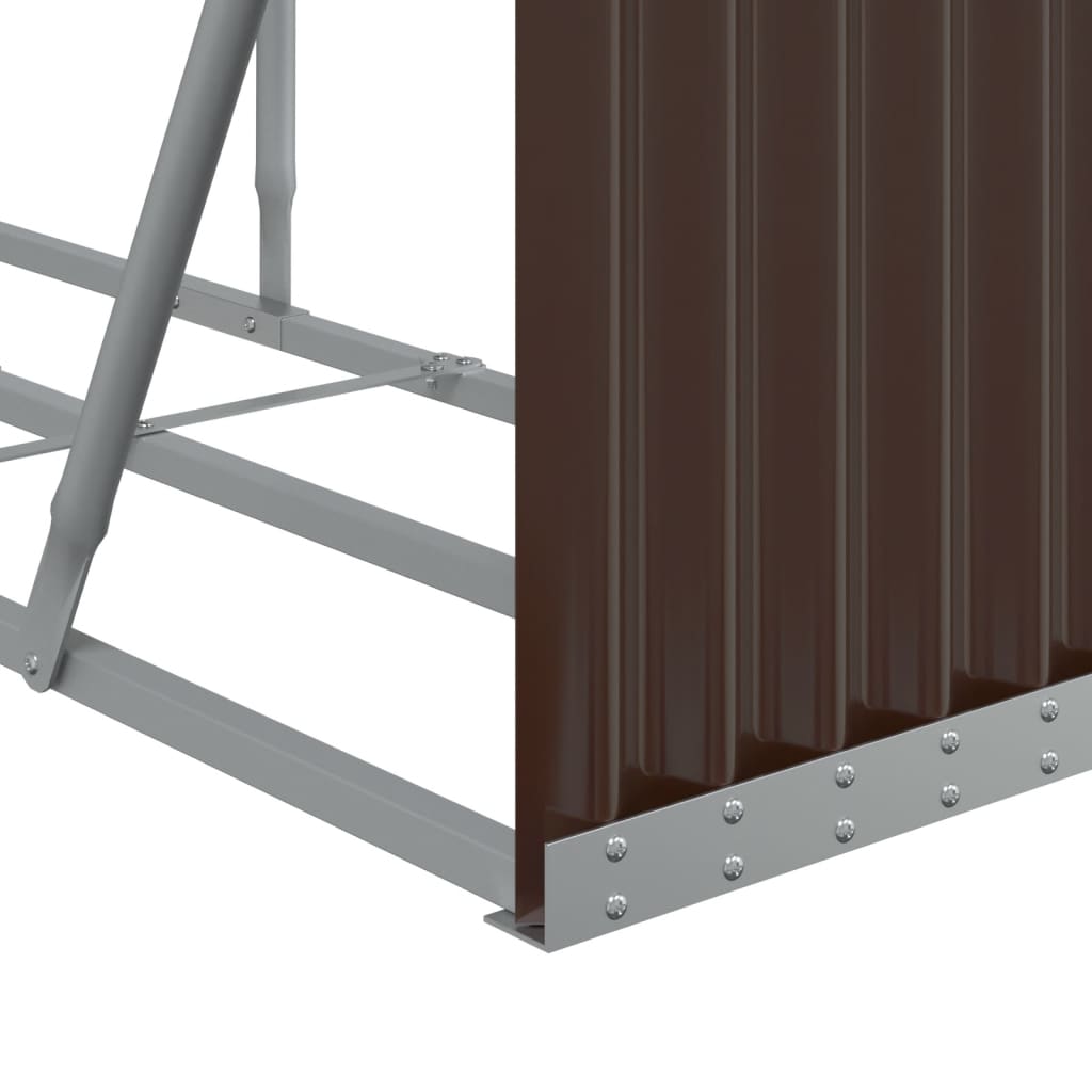 vidaXL Suport pentru bușteni, maro, 234x45x100 cm, oțel galvanizat vidaXL Suport pentru bușteni, maro, 234x45x100 cm, oțel galvanizat