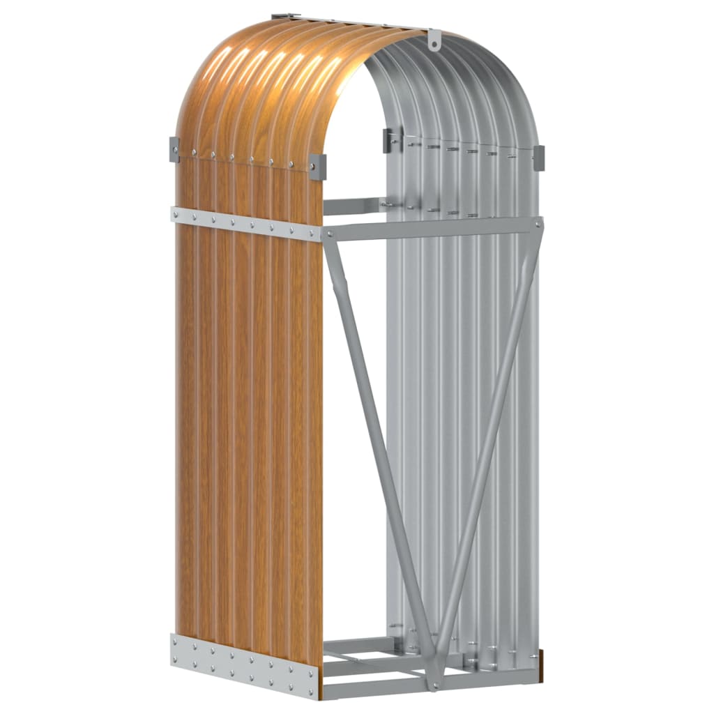 vidaXL Suport de bușteni, aspect de lemn, 40x45x100 cm, oțel galvanizat