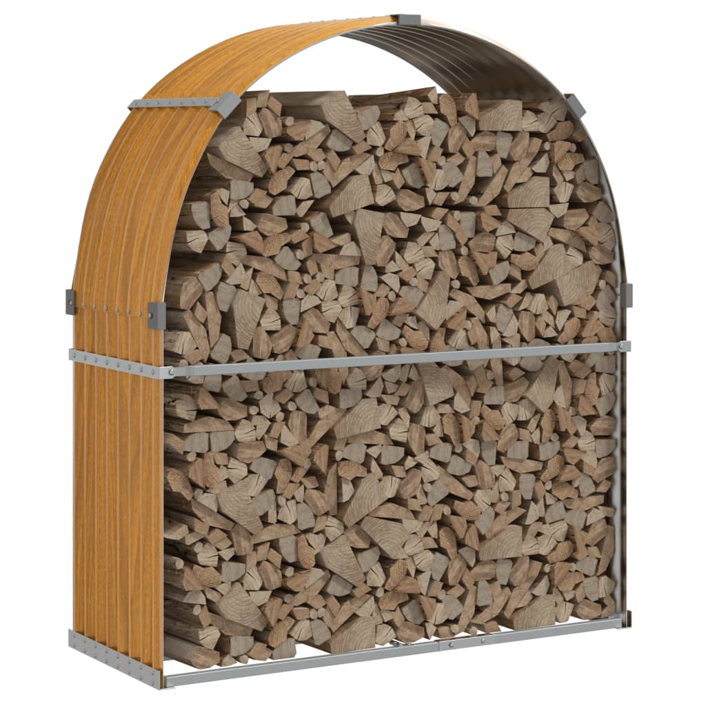 vidaXL Suport de bușteni, aspect de lemn, 120x45x140 cm, oțel galvanizat