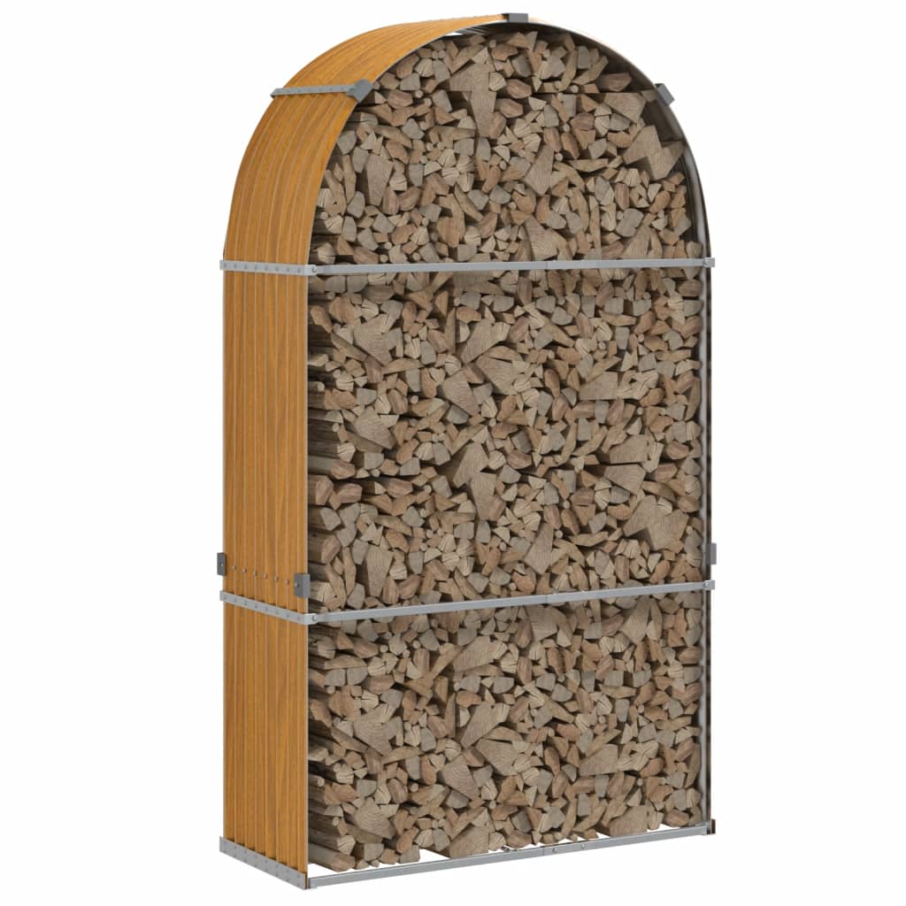 vidaXL Suport de bușteni, aspect de lemn, 120x45x210 cm, oțel galvanizat