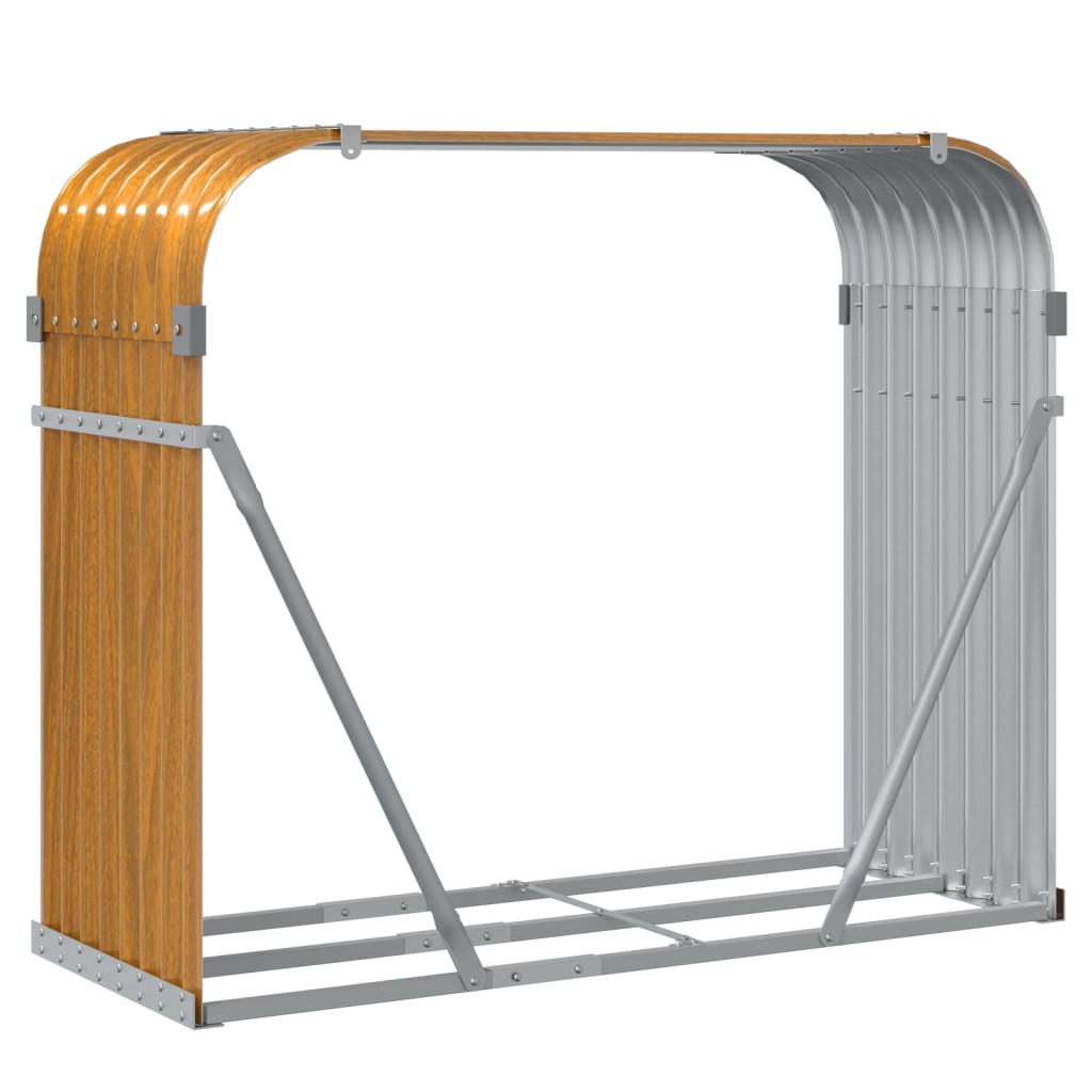 vidaXL Suport de bușteni, aspect de lemn, 120x45x100 cm, oțel galvanizat