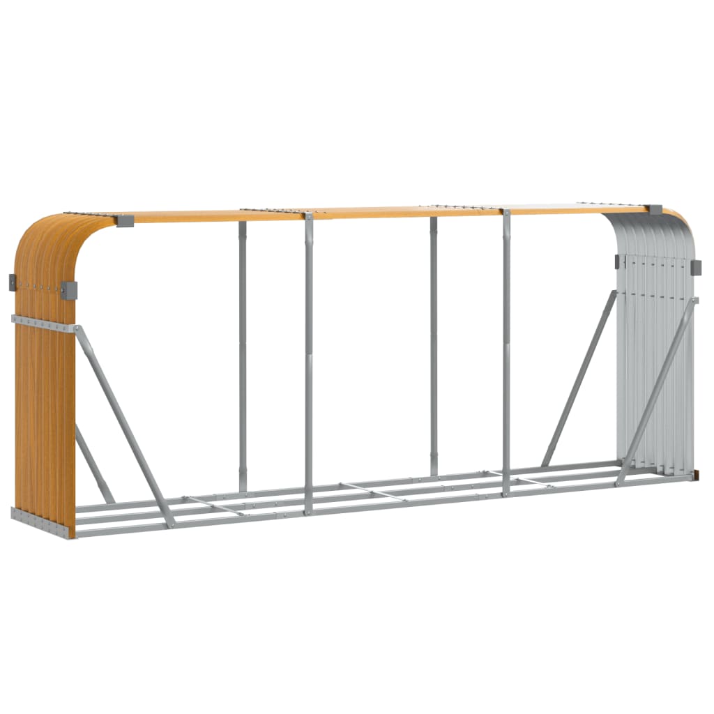 vidaXL Suport de bușteni, aspect de lemn, 234x45x100 cm, oțel galvanizat vidaXL Suport de bușteni, aspect de lemn, 234x45x100 cm, oțel galvanizat
