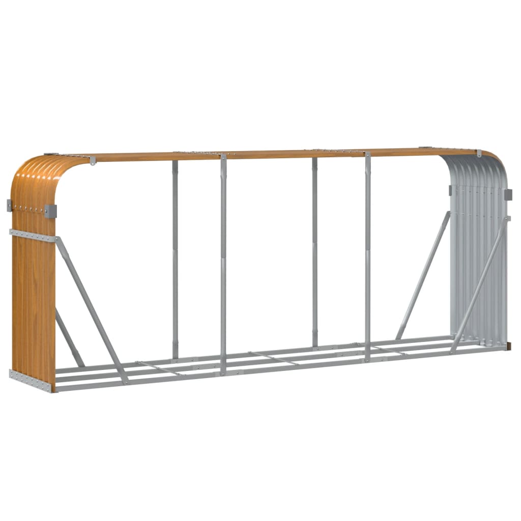 vidaXL Suport de bușteni, aspect de lemn, 234x45x100 cm, oțel galvanizat vidaXL Suport de bușteni, aspect de lemn, 234x45x100 cm, oțel galvanizat