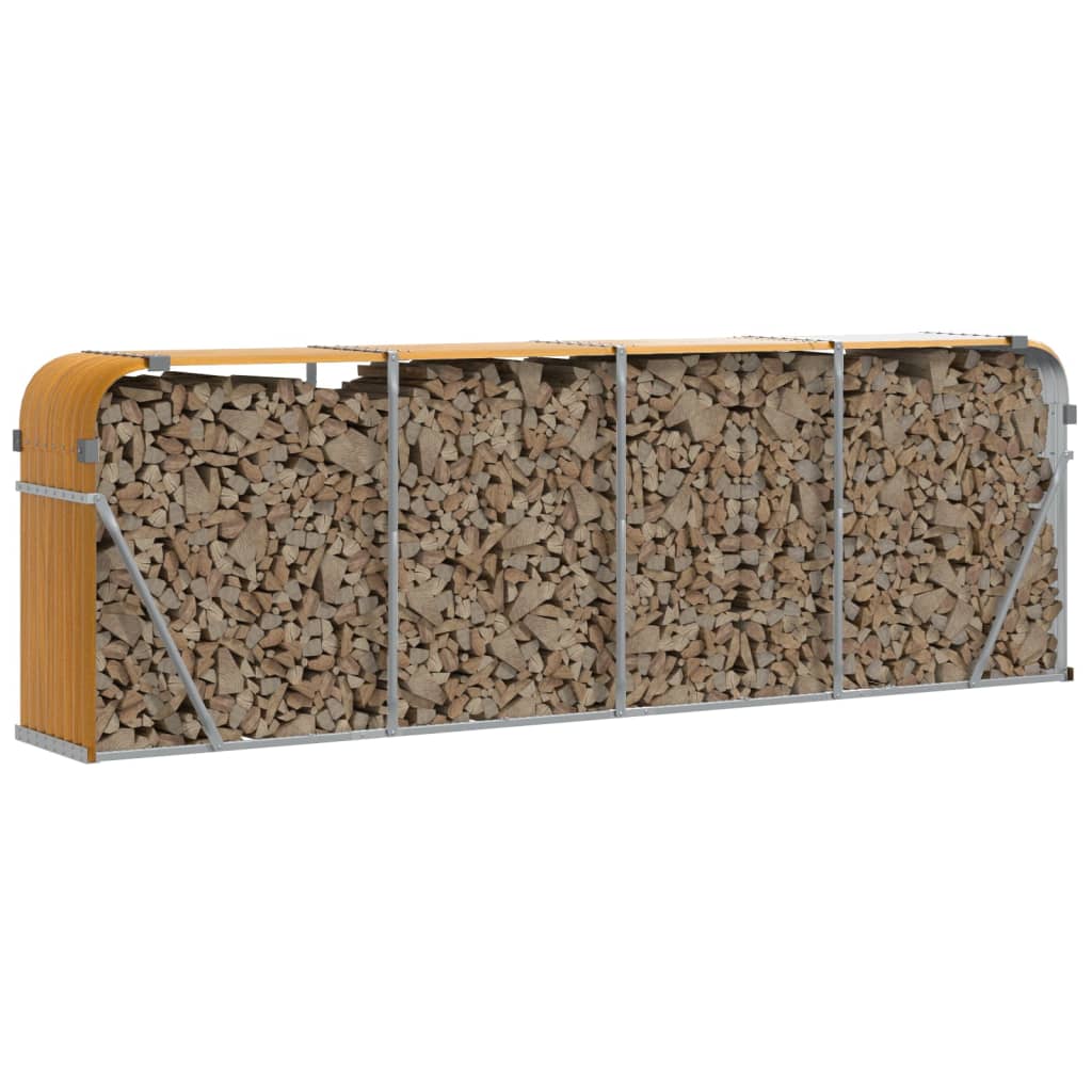 vidaXL Suport de bușteni, aspect de lemn, 300x45x100 cm, oțel galvanizat