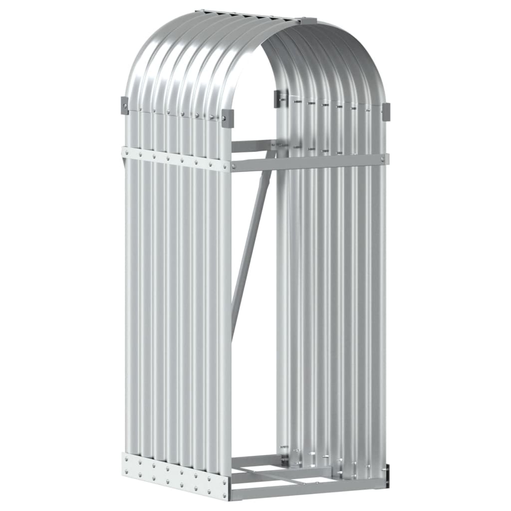 vidaXL Suport pentru bușteni, argintiu, 40x45x100 cm, oțel galvanizat vidaXL Suport pentru bușteni, argintiu, 40x45x100 cm, oțel galvanizat
