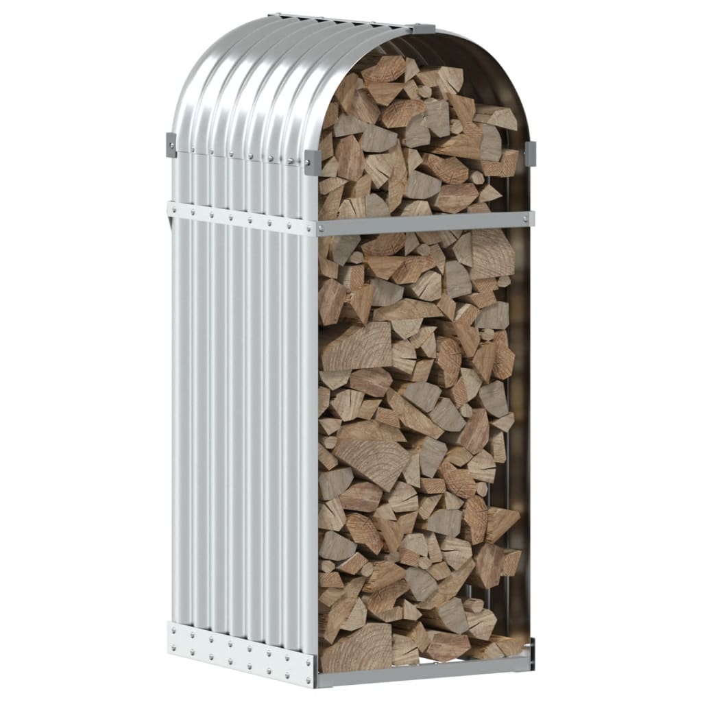 vidaXL Suport pentru bușteni, argintiu, 40x45x100 cm, oțel galvanizat vidaXL Suport pentru bușteni, argintiu, 40x45x100 cm, oțel galvanizat