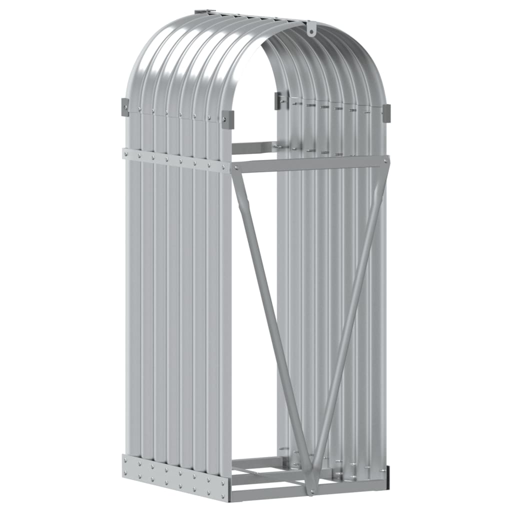 vidaXL Suport pentru bușteni, argintiu, 40x45x100 cm, oțel galvanizat vidaXL Suport pentru bușteni, argintiu, 40x45x100 cm, oțel galvanizat
