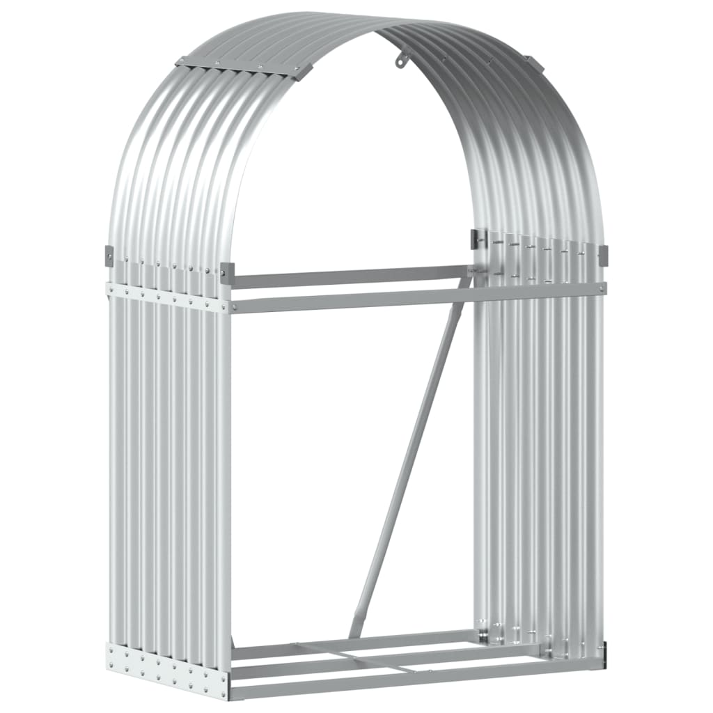 vidaXL Suport pentru bușteni, argintiu, 80x45x120 cm, oțel galvanizat vidaXL Suport pentru bușteni, argintiu, 80x45x120 cm, oțel galvanizat