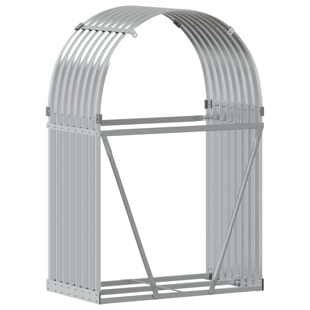 vidaXL Suport pentru bușteni, argintiu, 80x45x120 cm, oțel galvanizat vidaXL Suport pentru bușteni, argintiu, 80x45x120 cm, oțel galvanizat