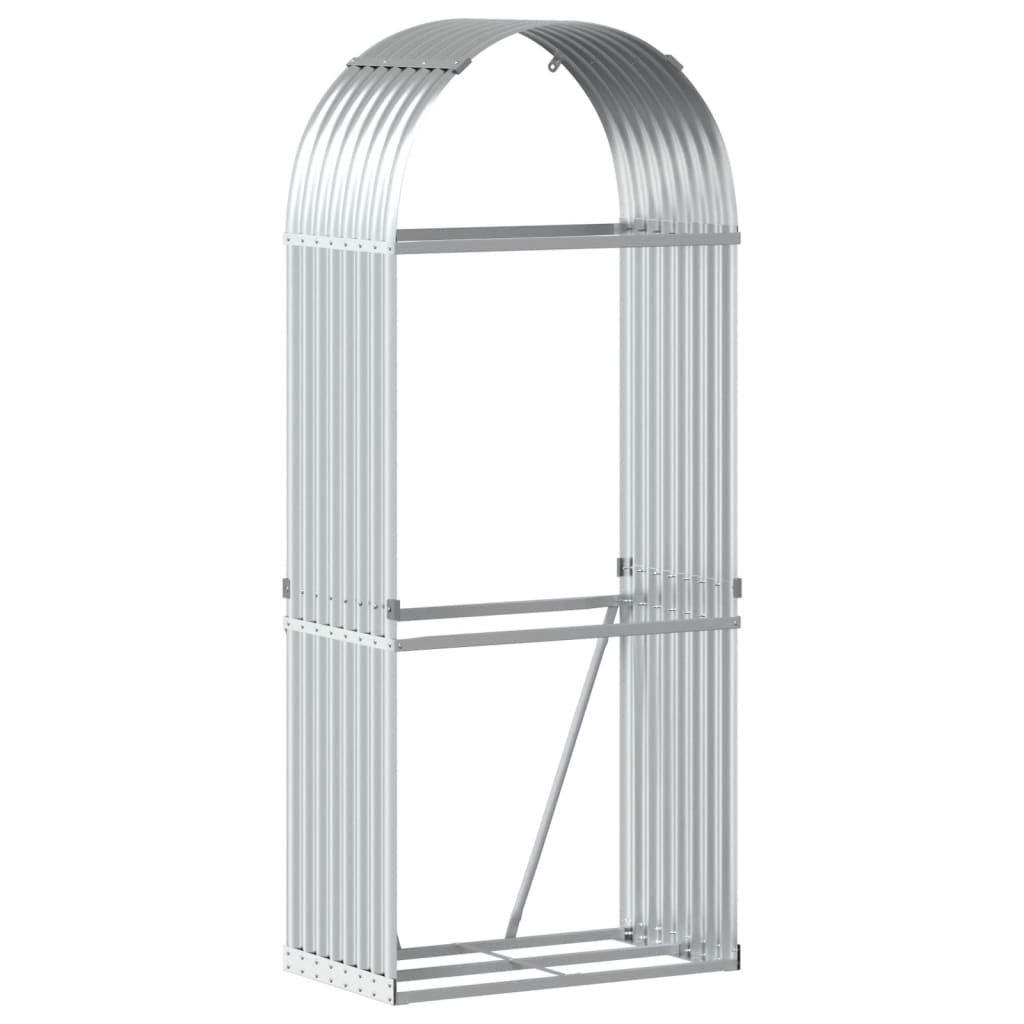 vidaXL Suport pentru bușteni, argintiu, 80x45x190 cm, oțel galvanizat