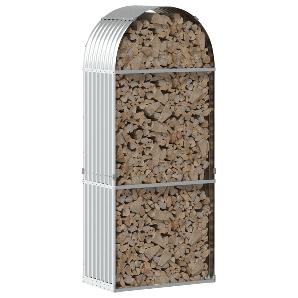 vidaXL Suport pentru bușteni, argintiu, 80x45x190 cm, oțel galvanizat