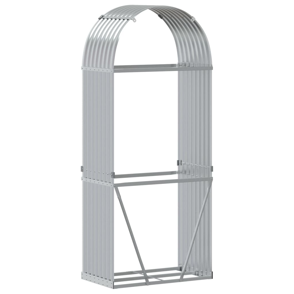 vidaXL Suport pentru bușteni, argintiu, 80x45x190 cm, oțel galvanizat