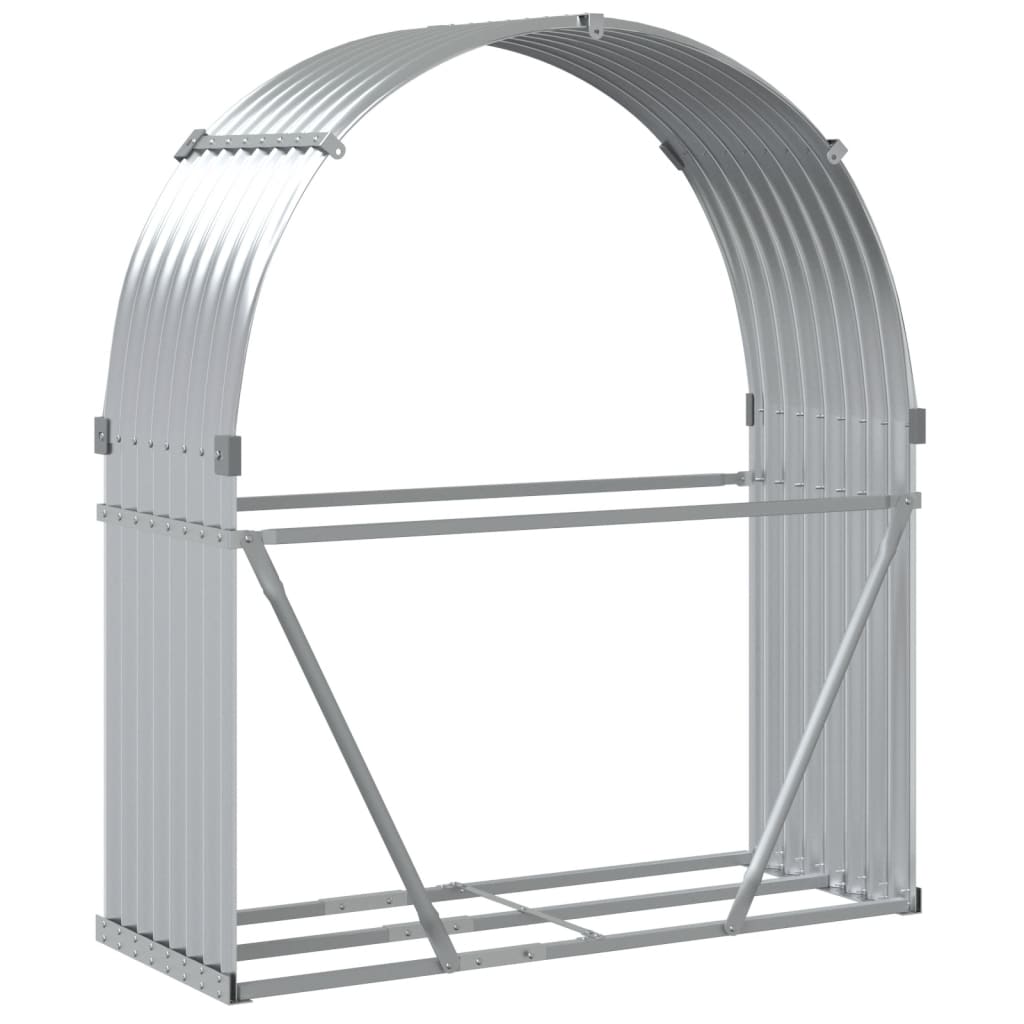 vidaXL Suport pentru bușteni, argintiu, 120x45x140 cm, oțel galvanizat vidaXL Suport pentru bușteni, argintiu, 120x45x140 cm, oțel galvanizat
