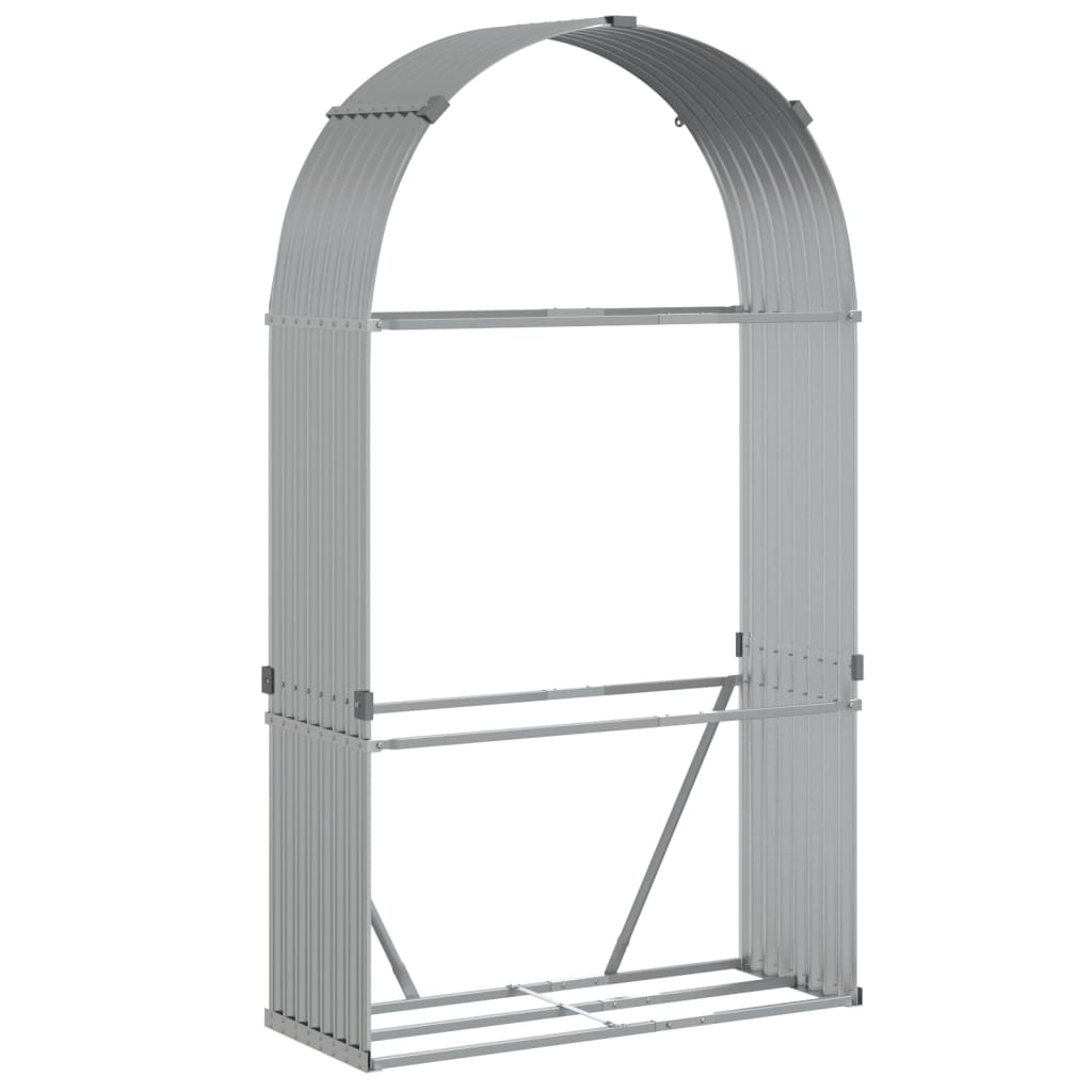 vidaXL Suport pentru bușteni, argintiu, 120x45x210 cm, oțel galvanizat vidaXL Suport pentru bușteni, argintiu, 120x45x210 cm, oțel galvanizat