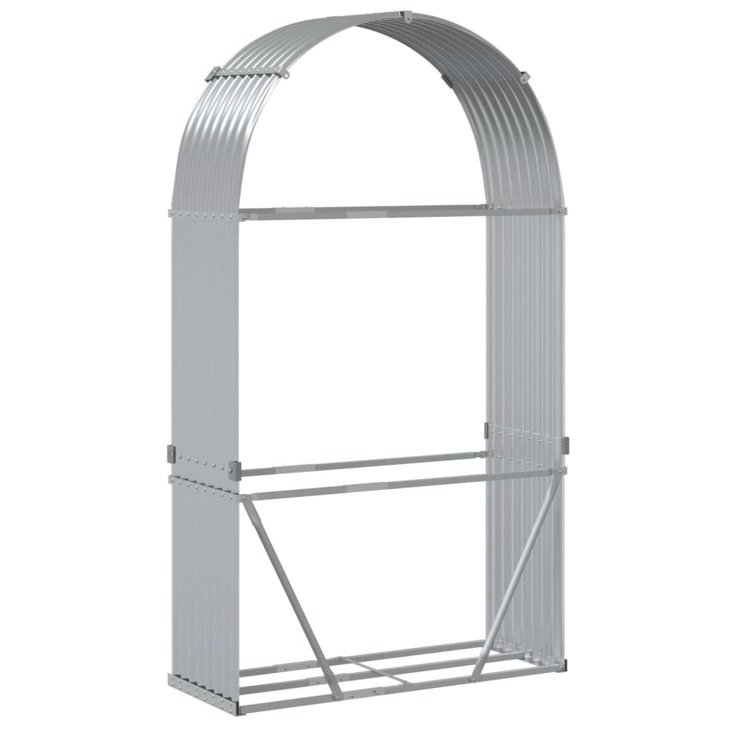 vidaXL Suport pentru bușteni, argintiu, 120x45x210 cm, oțel galvanizat vidaXL Suport pentru bușteni, argintiu, 120x45x210 cm, oțel galvanizat