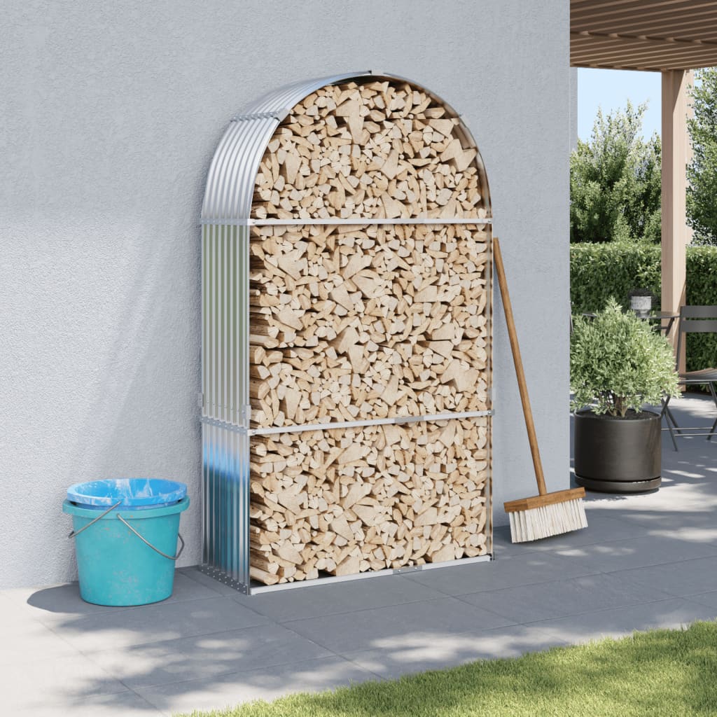 vidaXL Suport pentru bușteni, argintiu, 120x45x210 cm, oțel galvanizat vidaXL Suport pentru bușteni, argintiu, 120x45x210 cm, oțel galvanizat
