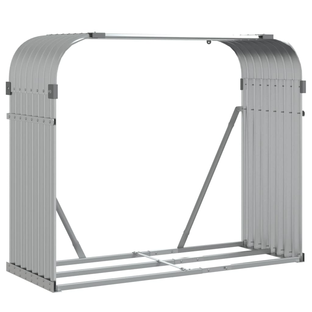 vidaXL Suport pentru bușteni, argintiu, 120x45x100 cm, oțel galvanizat vidaXL Suport pentru bușteni, argintiu, 120x45x100 cm, oțel galvanizat