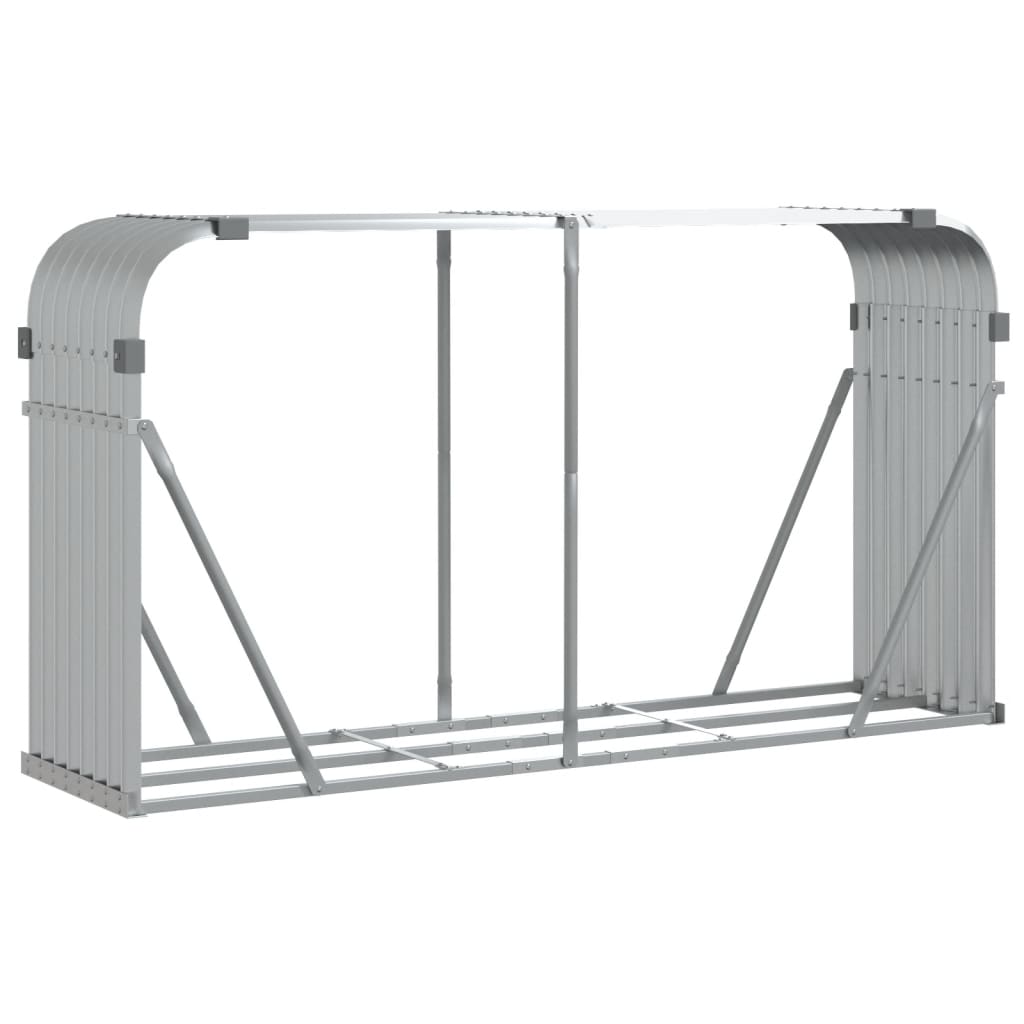 vidaXL Suport pentru bușteni, argintiu, 180x45x100 cm, oțel galvanizat