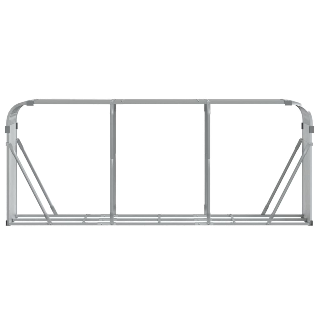 vidaXL Suport pentru bușteni, argintiu, 234x45x100 cm, oțel galvanizat