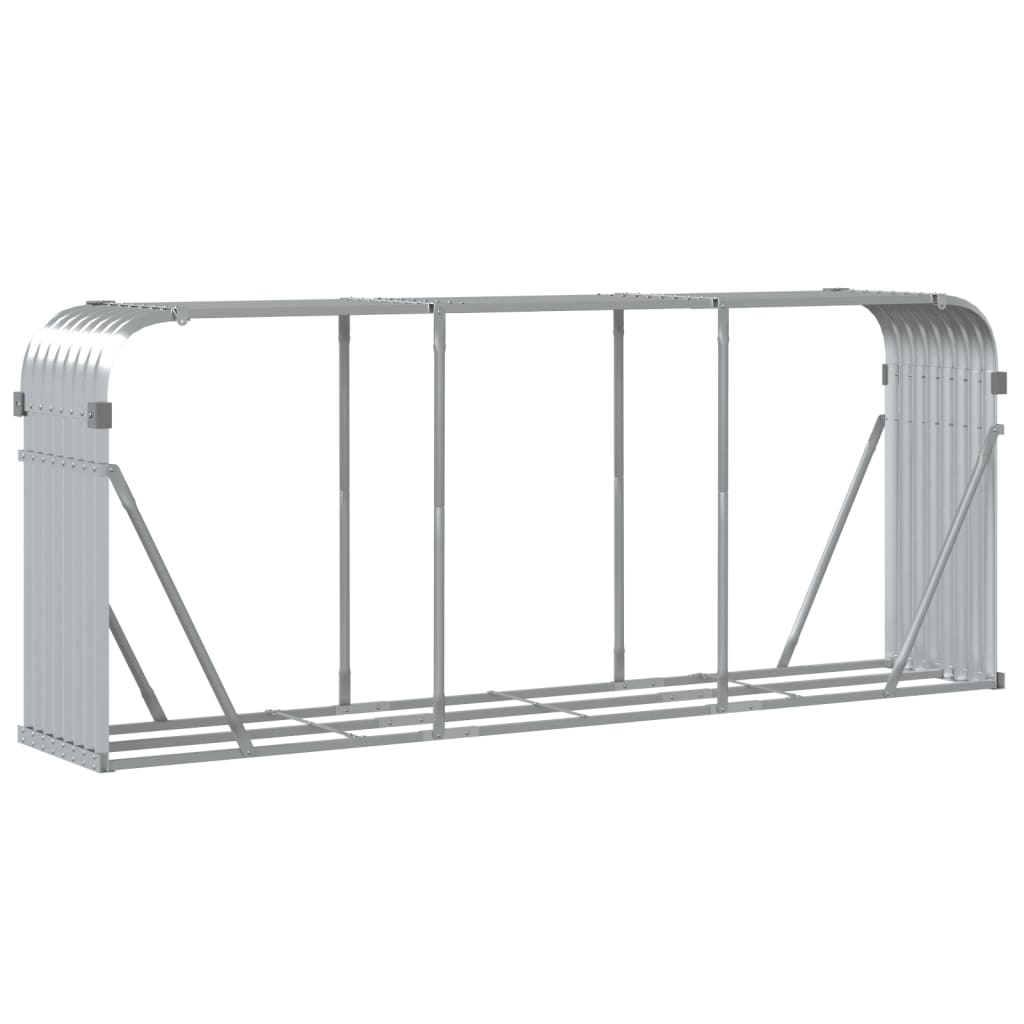 vidaXL Suport pentru bușteni, argintiu, 234x45x100 cm, oțel galvanizat