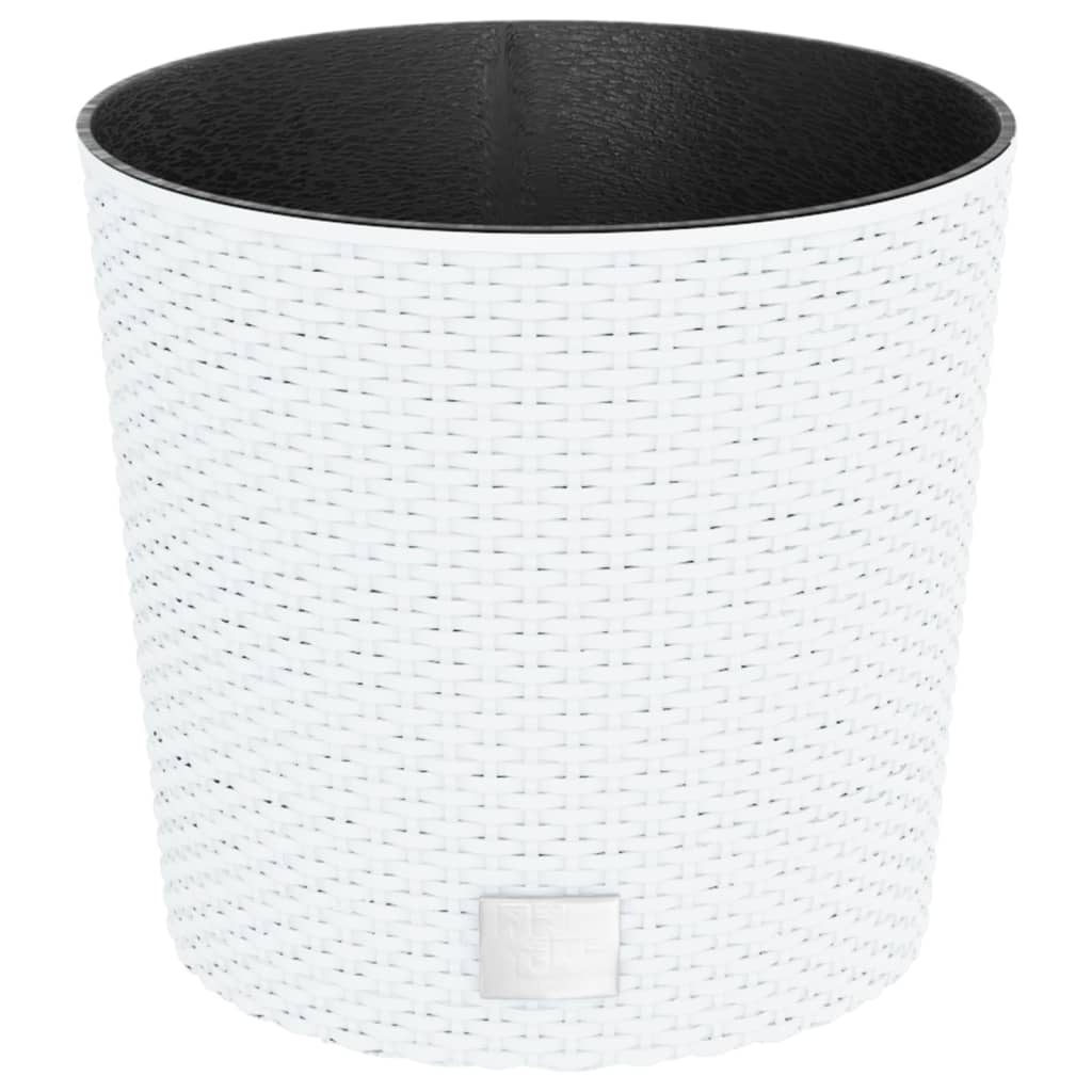 vidaXL Jardinieră cu interior detașabil, alb, 15 / 15,3 L, PP ratan vidaXL Jardinieră cu interior detașabil, alb, 15 / 15,3 L, PP ratan