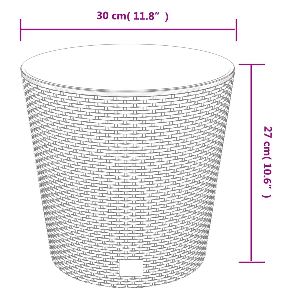 vidaXL Jardinieră cu interior detașabil, alb, 15 / 15,3 L, PP ratan vidaXL Jardinieră cu interior detașabil, alb, 15 / 15,3 L, PP ratan