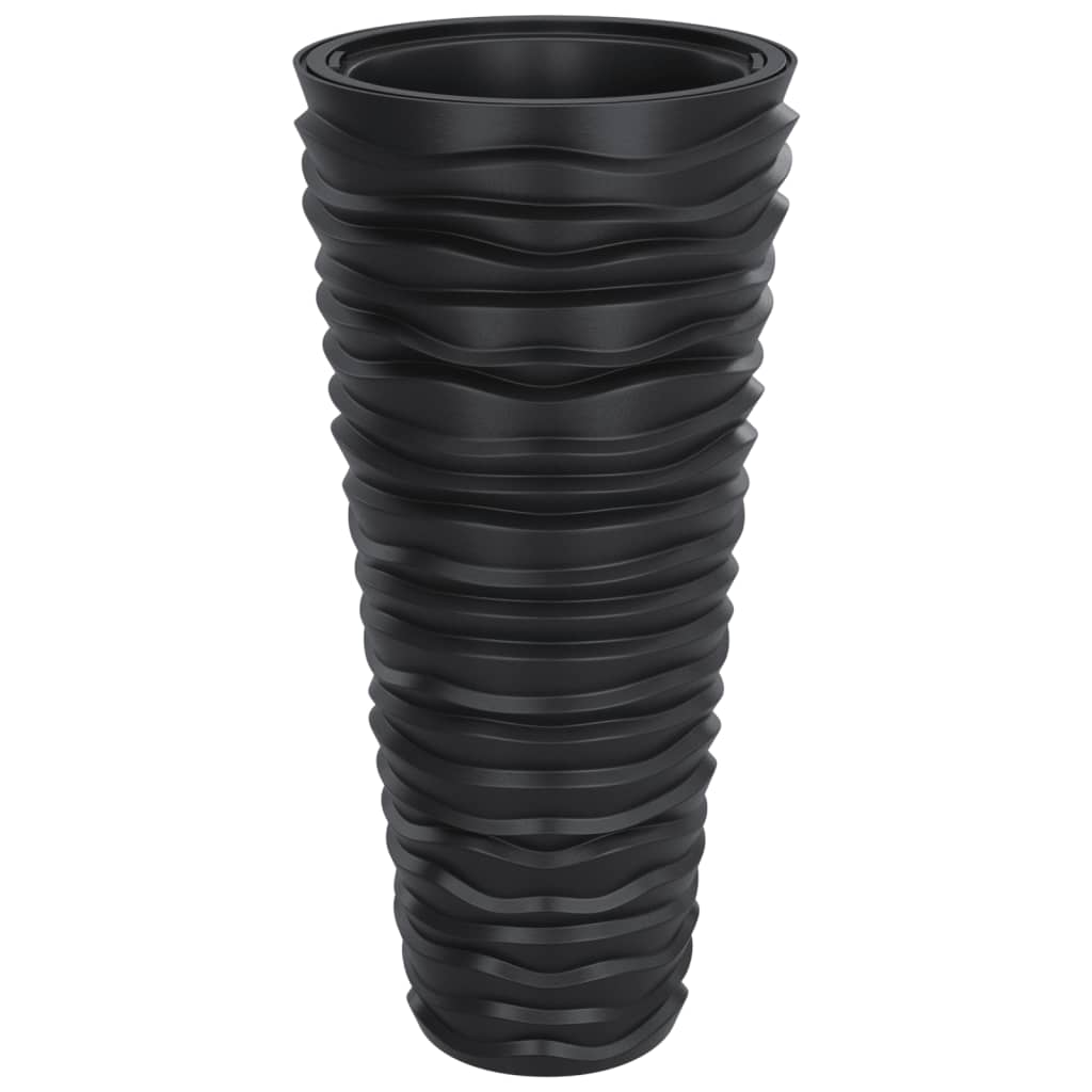 vidaXL Jardinieră cu interior detașabil, antracit 18 / 45 L PP canelat