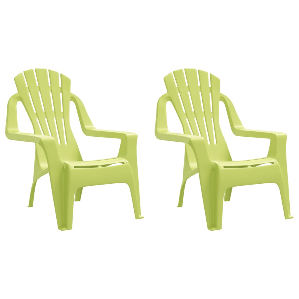 vidaXL Scaune grădină de copii 2 buc. verde 37x34x44 cm PP aspect lemn
