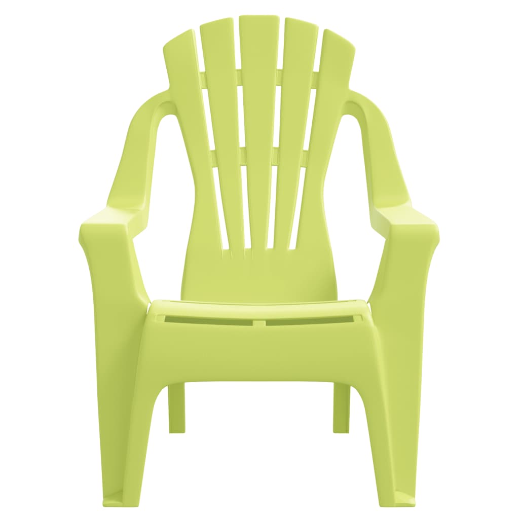 vidaXL Scaune grădină de copii 2 buc. verde 37x34x44 cm PP aspect lemn