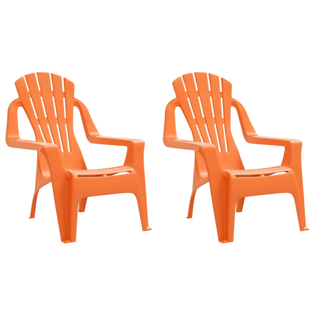 vidaXL Scaune grădină copii 2 buc portocaliu 37x34x44cm PP aspect lemn