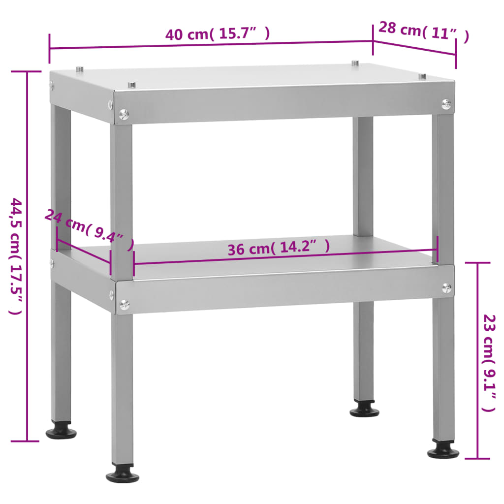 vidaXL Masa pentru cuptor afumătoare, 40x28x44,5 cm, oțel galvanizat vidaXL Masa pentru cuptor afumătoare, 40x28x44,5 cm, oțel galvanizat