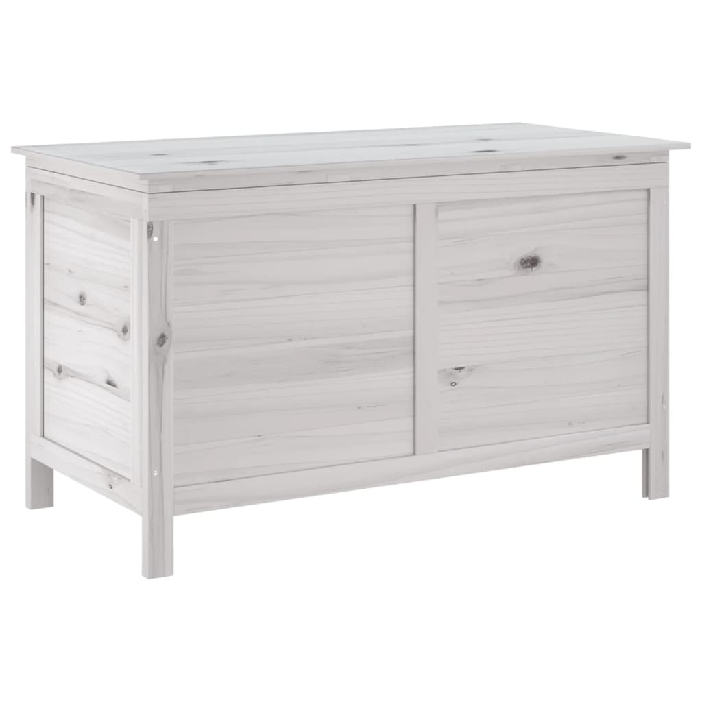 vidaXL Ladă depozitare de grădină alb 99x49,5x58,5 cm lemn masiv brad vidaXL Ladă depozitare de grădină alb 99x49,5x58,5 cm lemn masiv brad