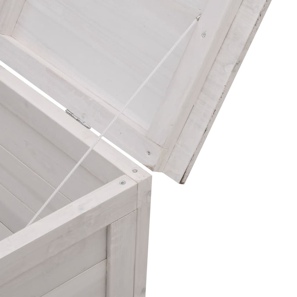 vidaXL Ladă depozitare de grădină alb 99x49,5x58,5 cm lemn masiv brad vidaXL Ladă depozitare de grădină alb 99x49,5x58,5 cm lemn masiv brad