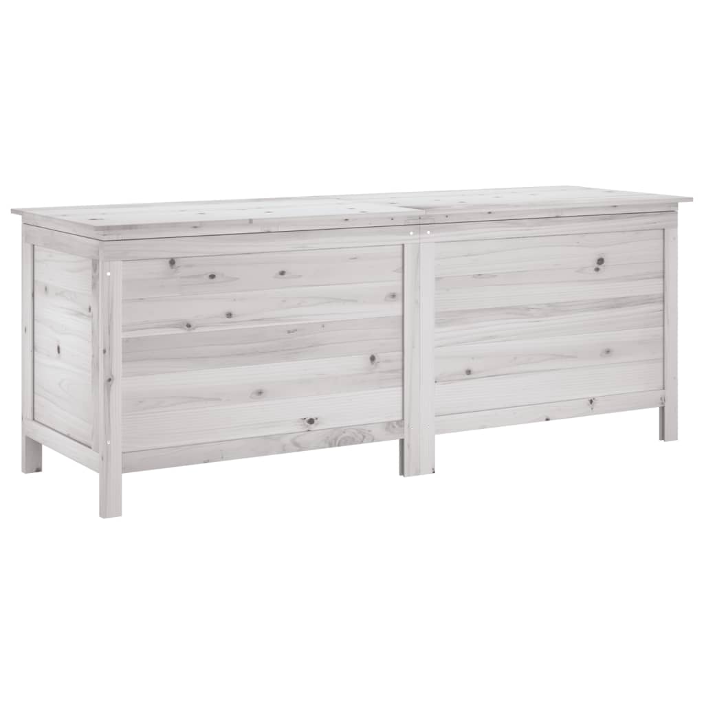 vidaXL Ladă depozitare de grădină alb 150x50x56,5 cm lemn masiv brad vidaXL Ladă depozitare de grădină alb 150x50x56,5 cm lemn masiv brad