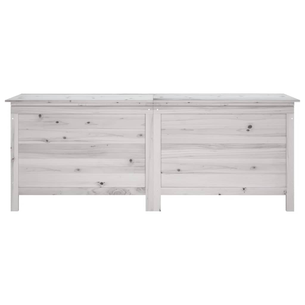 vidaXL Ladă depozitare de grădină alb 150x50x56,5 cm lemn masiv brad vidaXL Ladă depozitare de grădină alb 150x50x56,5 cm lemn masiv brad