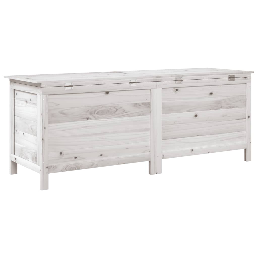 vidaXL Ladă depozitare de grădină alb 150x50x56,5 cm lemn masiv brad vidaXL Ladă depozitare de grădină alb 150x50x56,5 cm lemn masiv brad