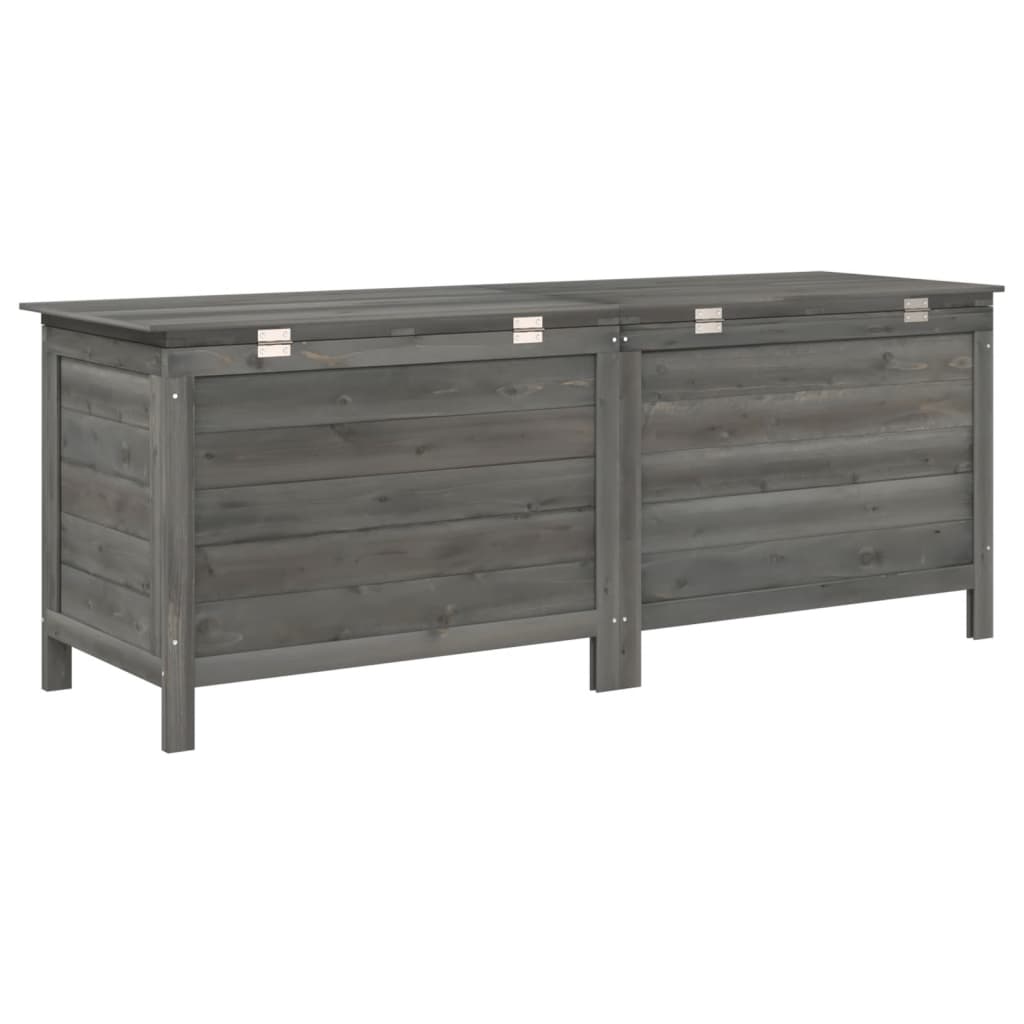 vidaXL Ladă depozitare grădină antracit 150x50x56,5 cm lemn masiv brad vidaXL Ladă depozitare grădină antracit 150x50x56,5 cm lemn masiv brad
