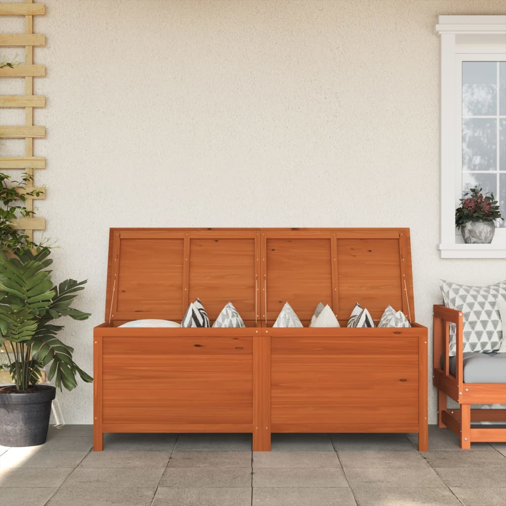 vidaXL Ladă depozitare grădină maro 150x50x56,5 cm lemn masiv brad vidaXL Ladă depozitare grădină maro 150x50x56,5 cm lemn masiv brad